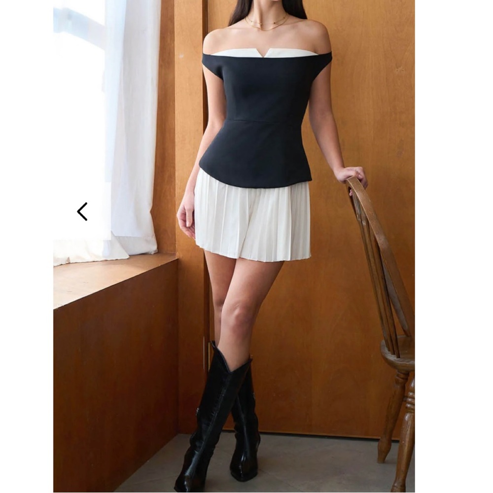 Black and White Off-Shoulder Dress